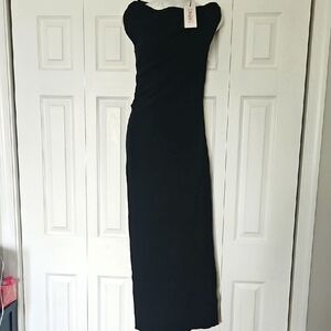 REVOLVE Asymmetrical Black Midi Dress